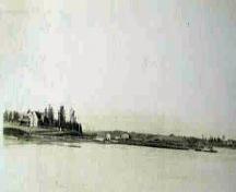 Historic photo with The Lilacs property to the left, circa 1935.; Village of Rexton