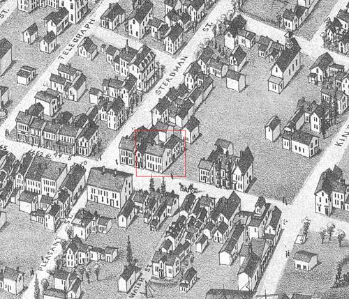 Carte de Moncton -  vue à vol d'oiseau - 1881