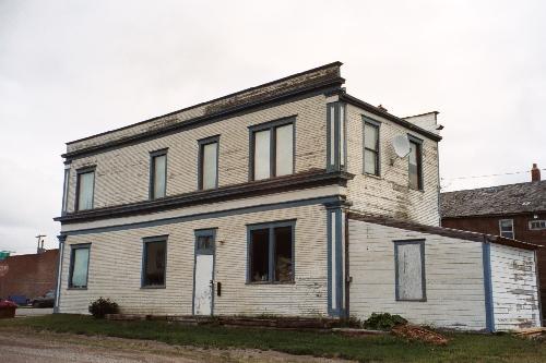 Rear and side elevations, showing lean-to and wind