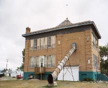 Rear elevation, showing window patterning and unique fire escape slide, 2005.; Christine Kulyk, 2005