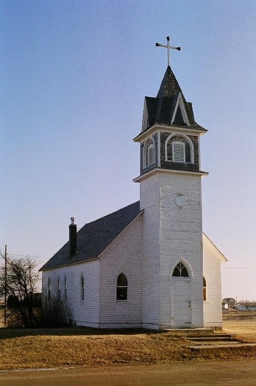 Front facade and bell tower of St. Patrick's Roman