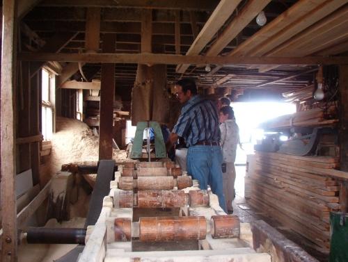 Interior photo of the Wakeham Sawmill