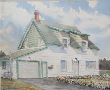 Ancienne école - Aquarelle de Ruth Wilson, Bridgewater, N.É., juin 1997; Donald and Annie Throop Buck