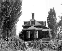 Historic exterior view of the the Munson/Cleland cottage, no date; Penticton Museum