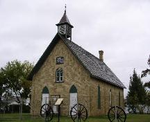 Front and side elevations illustrating vernacular construction and religious features; Government of Saskatchewan, J. Bisson, 2003