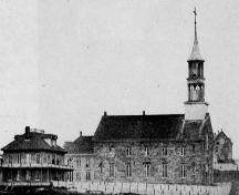 Église Saint-Thomas de Memramcook - Vue de l'église du côté sud, entre 1866 et 1879; Memramcook Valley Historical Society