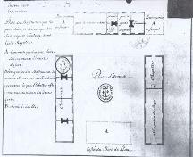 Plan of buildings to be constructed and of those already built at Port Toulouse, Nova Scotia, circa 1717; Library and Archives Canada/Maps, Plans and Charts 
collection/ Accession, C15697