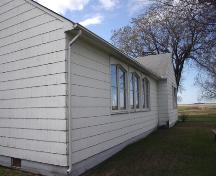 West wall detail of Hilton United Church, Hilton, 2006; Historic Resources Branch, Manitoba Culture, Heritage and Tourism, 2006