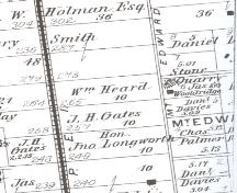 Map of quarry site; Meacham's Illustrated Historical Atlas of PEI, 1880