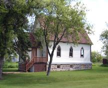 Primary elevations, from the southwest, of St. George's Anglican Church, Holmfield, 2005; Historic Resources Branch, Manitoba Culture, Heritage and Tourism 2005