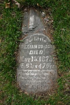 View of Gravestone marker from Second Methodist Ce