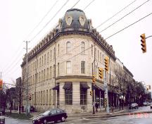 View of the northwestern corner tower showing the triangular shape of the building – November 2001; OHT, 2001