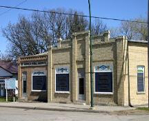 View of main facade of the Wawanesa Mutual Insurance Co. Building, Wawanesa, 2005; Historic Resources Branch, Manitoba Culture, Heritage and Tourism, 2005