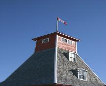 Tower detail of the Langtry Fox Tower, Stonewall area, 2005; Historic Resources Branch, Manitoba Culture, Heritage and Tourism, 2005