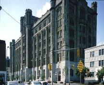 A landmark building with turrets and buttresses, it is a product of the City Beautiful movement; City of Ottawa 2005