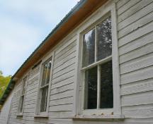 Wall and window details of Cromarty School, Roblin area, 2007; Historic Resources Branch, Manitoba Culture, Heritage, Tourism and Sport, 2007