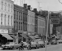 Historic contextual view of building (34-46 is on near side of building with pediment) - c. 1970; porthopehistory.com, 2005