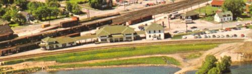 Aerial view of complex and site c.1948