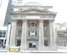 View of main (west) facade showing Corinthian columns and pedimented portico; OHT, January 2005