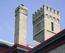 Détail de la caserne de pompiers no 1 de Saint-Boniface, Winnipeg, 2007; Historic Resources Branch, Manitoba Culture, Heritage and Tourism, 2007