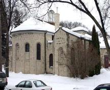 Northeast elevation of St. Michael and All Angels Anglican Church, Winnipeg, 2007; Historic Resources Branch, Manitoba Culture, Heritage and Tourism, 2007