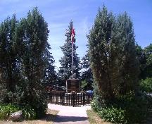 The commemorative War Memorial flagpole in Cummington Square; Photo taken by Callie Hemsworth 2007