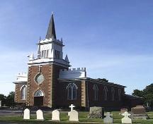Front view of the Holy Trinity Church and cemetary; City of Niagara Falls, date unknown
