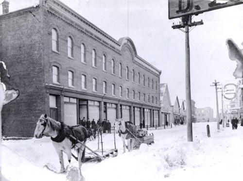 Showing Holman's Store in winter, c. 1910