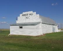 View northwest at front and east elevations, 2004.; Government of Saskatchewan, Marvin Thomas, 2004.