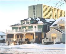 Northeast view of Sarah McLellan Residence taken from 84 Avenue,  March, 2004; City of Edmonton, 2004