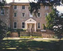 Main façade (east façade) including restored portico – 1985; OHT – 1985