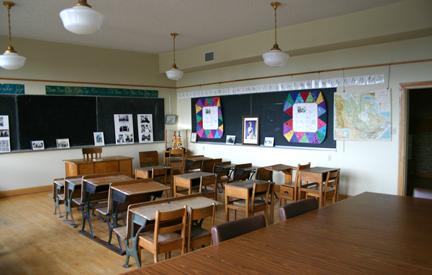 Intérieur d'une salle de classe