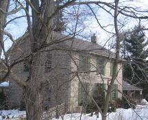 View of the south façade depicting the 6/6 window panes and keystone surmounts, 2007.; Lindsay Benjamin, 2007.