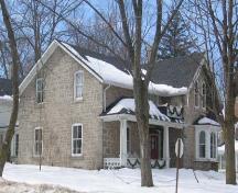 View of the 2/2 double-hung windows on the south façade of 425 Provost Lane, 2007.; Lindsay Benjamin, 2007.