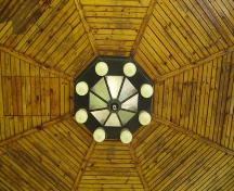 Of note is the central point where each octagonal edge of the roof meets on the roof interior.; Kayla Jonas, 2007.