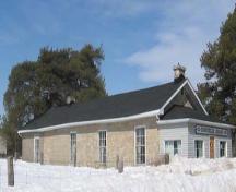 View of the west elevation of the Ennotville Library as seen from Sixth Line, 2007.; Kayla Jonas, 2007.