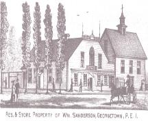 Engraving of Sanderson / Easton Store; Meacham's Illustrated Historical Atlas of PEI, 1880