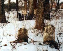 Showing overview of cemetery in winter; Bill Glen, PEI Genealogical Society, 2007