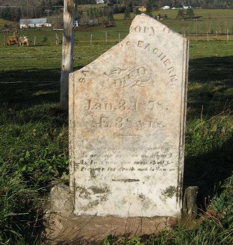 Showing detail of Samuel McEachern stone