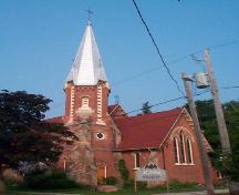 The photo features elaborate ornamentation which exemplified the rooftop cresting, circa 2004.; Township of Centre Wellington