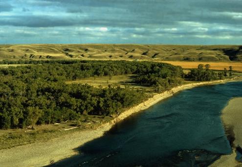 Pan shot of area to southeast of site