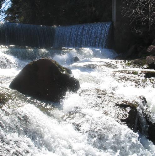 Showing rushing water