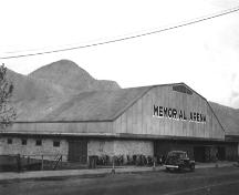 Historic view of the Memorial Arena, 1949; City of Kamloops Museum and Archives