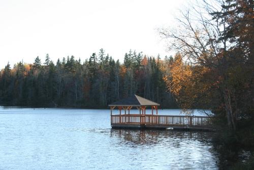 Showing pond and observation deck