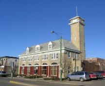 Street level view of the front of the Moose Jaw Fire Hall, 2003; Government of Saskatchewan, James Winkel, 2003