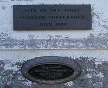 Municipal heritage plaque and commemorative plaque, Acadia Lodge No. 13 A.F. & A.M., Pugwash, NS, 2009.; Heritage Division, NS Dept of Tourism, Culture and Heritage, 2009