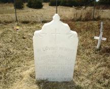 Headstone from the late 1800s in the Old Roman Catholic Cemetery, St. Paul's, NL.; 2009 Town of St. Paul's