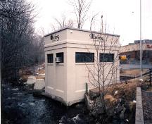 Moirs Ltd. Power House, Bedford, side elevations and Mill Brook, 2005; Heritage Division, NS Dept. Tourism, Culture and Heritage, 2005