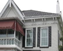 Featured are the paired brackets typical of Italianate style.; Chelsey Tyers, 2008.
