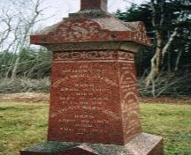 Detail of Robert Bruce Stewart stone; PEI Genealogical Society, 2006